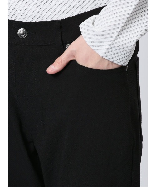 m.f.editorial（エムエフエディトリアル）の「【ストレッチ　マシンウォッシャブル】m.f.エディトリアル メンズ クロスストレッチ スリムパンツ ドビー（チノパンツ・メンズ・ブラック/ホワイト×ブラック・S/MEDIUM/LARGE/X-LARGE）」の18枚目の写真