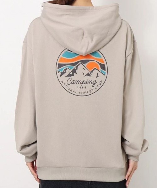 spiritoso(スピリトーゾ)の「【spiritoso】sunsetバックプリント裏毛パーカー(CP)(パーカー・レディース・チャコール/グレイッシュベージュ/杢グレー・FREE)」の15枚目の写真