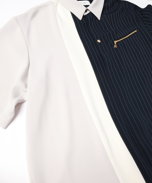 セール】Double Satin Bi Color Short Sleeve Shirt（シャツ/ブラウス