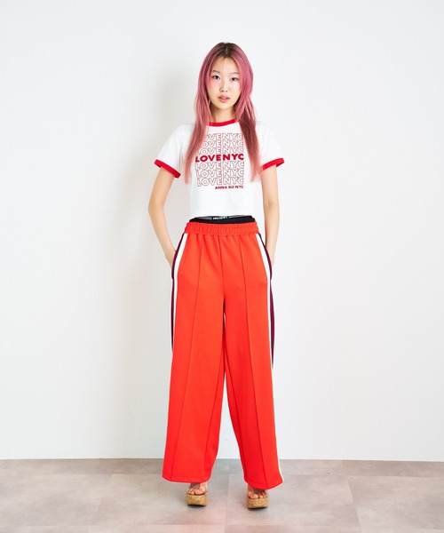 LOVE NYC フロッキーTシャツ（Tシャツ/カットソー）｜ANNA SUI NYC（アナ スイ エヌ ワイ シー） dadidaworld.com