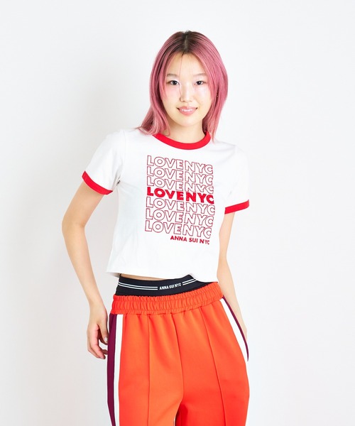 LOVE NYC フロッキーTシャツ（Tシャツ/カットソー）｜ANNA SUI NYC（アナ スイ エヌ ワイ シー） dadidaworld.com