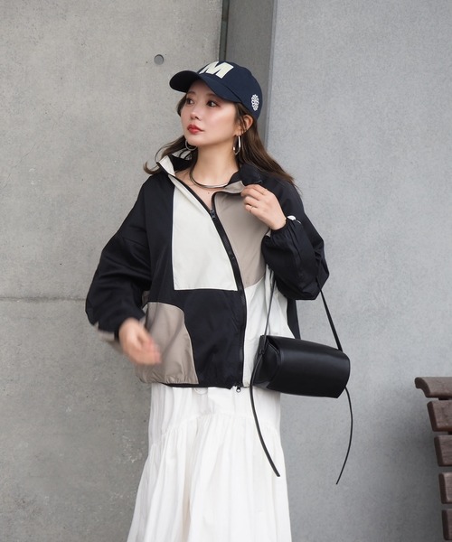 LAULEN（ローレン）の「bicolor zip-up blouson /配色ジップアップ ブルゾン（ブルゾン・レディース・ネイビー・FREE）」の2枚目の写真