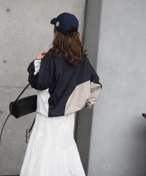 LAULEN（ローレン）の「bicolor zip-up blouson /配色ジップアップ ブルゾン（ブルゾン・レディース・ネイビー・FREE）」の3枚目の写真