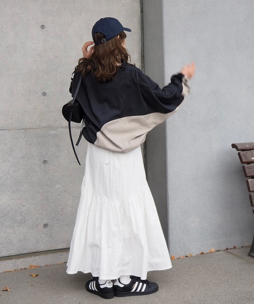 LAULEN（ローレン）の「bicolor zip-up blouson /配色ジップアップ ブルゾン（ブルゾン・レディース・ネイビー・FREE）」の8枚目の写真