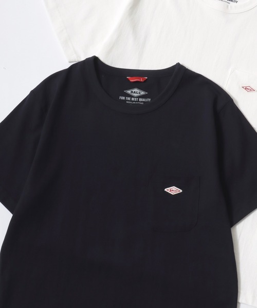 BALL（ボール）の「BALL/ボール ワンポイントロゴ ワッペン刺繍  ポケット付 半袖Tシャツ レディース メンズ（Tシャツ/カットソー・メンズ・ブラック/サックスブルー/オフホワイト/レンガ/グリーン/チャコール/モカ/ネイビー/グレー・M/L/LL）」の7枚目の写真