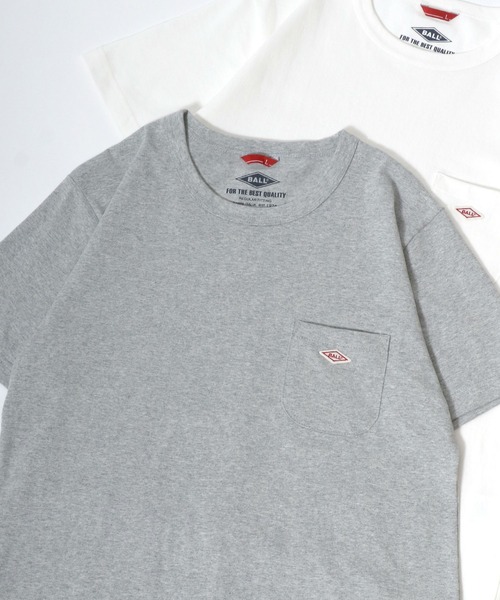 BALL（ボール）の「BALL/ボール ワンポイントロゴ ワッペン刺繍  ポケット付 半袖Tシャツ レディース メンズ（Tシャツ/カットソー・メンズ・ブラック/サックスブルー/オフホワイト/レンガ/グリーン/チャコール/モカ/ネイビー/グレー・M/L/LL）」の3枚目の写真