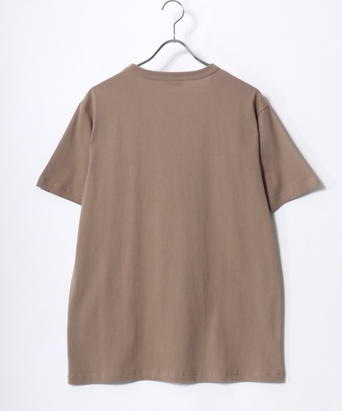 BALL（ボール）の「BALL/ボール ワンポイントロゴ ワッペン刺繍  ポケット付 半袖Tシャツ レディース メンズ（Tシャツ/カットソー・メンズ・ブラック/サックスブルー/オフホワイト/レンガ/グリーン/チャコール/モカ/ネイビー/グレー・M/L/LL）」の14枚目の写真
