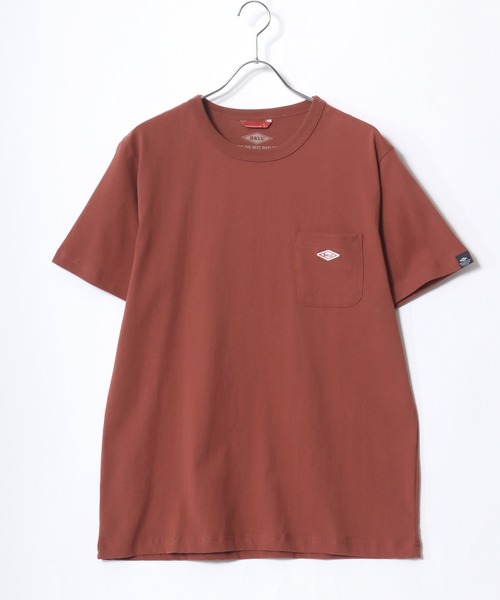 BALL（ボール）の「BALL/ボール ワンポイントロゴ ワッペン刺繍  ポケット付 半袖Tシャツ レディース メンズ（Tシャツ/カットソー・メンズ・ブラック/サックスブルー/オフホワイト/レンガ/グリーン/チャコール/モカ/ネイビー/グレー・M/L/LL）」の21枚目の写真