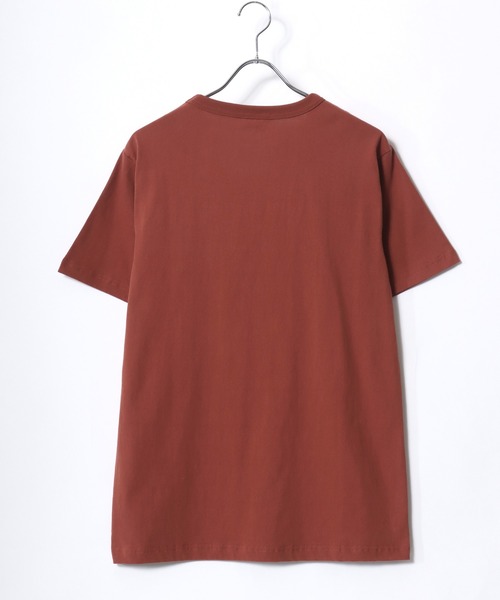 BALL（ボール）の「BALL/ボール ワンポイントロゴ ワッペン刺繍  ポケット付 半袖Tシャツ レディース メンズ（Tシャツ/カットソー・メンズ・ブラック/サックスブルー/オフホワイト/レンガ/グリーン/チャコール/モカ/ネイビー/グレー・M/L/LL）」の22枚目の写真