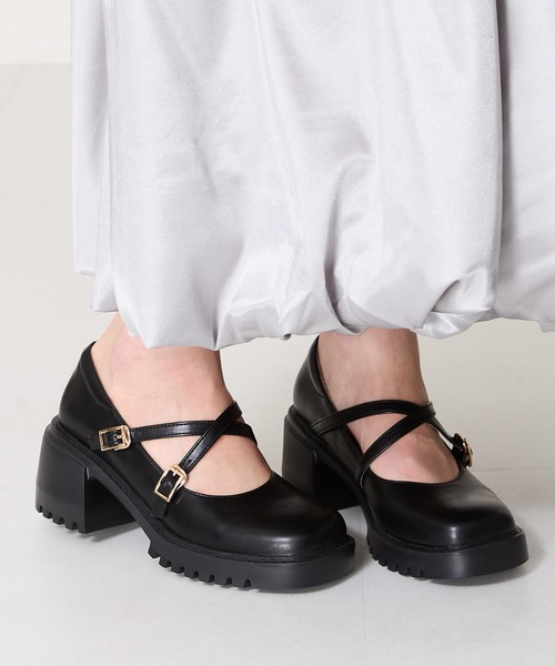 新品 クロスストラップ厚底パンプス 厚底クロスストラップパンプス/51121（パンプス）｜ORiental TRaffic