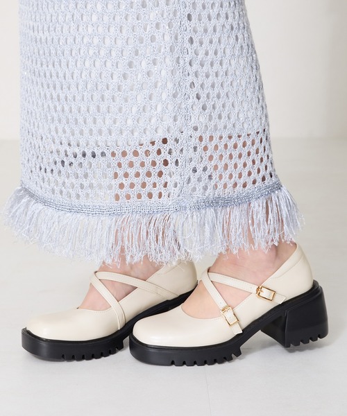 厚底クロスストラップパンプス/51121（パンプス）｜ORiental TRaffic