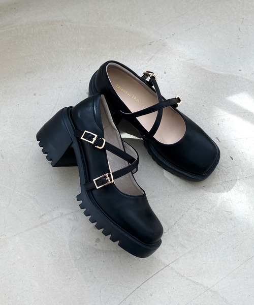 パンプス 希少】アディダス ZXHEEL パンプス スタッズ レザー 黒 22.5cm