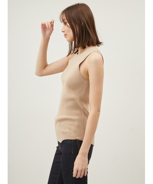 Mila Owen（ミラオーウェン）の「ニットアメスリタンクトップ【手洗い可能】（タンクトップ・レディース・アイボリー/ベージュ/ブラック・0/1）」の6枚目の写真