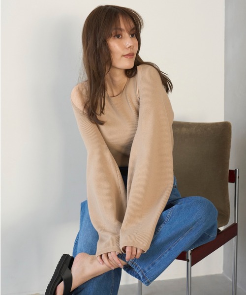 Mila Owen（ミラオーウェン）の「ニットアメスリタンクトップ【手洗い可能】（タンクトップ・レディース・アイボリー/ベージュ/ブラック・0/1）」の16枚目の写真