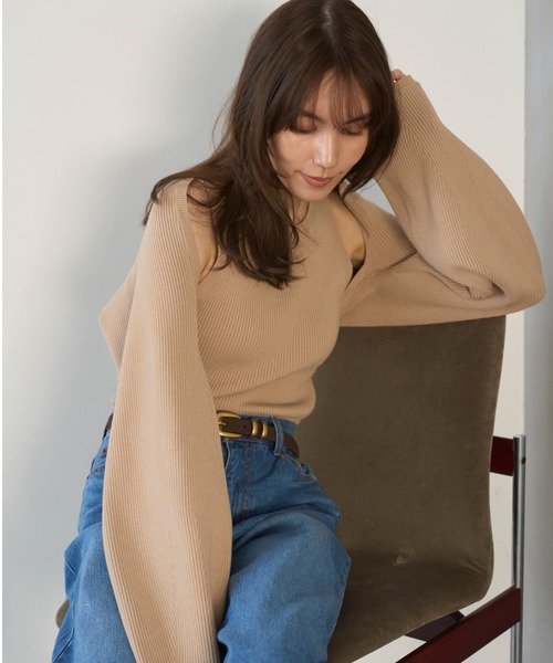 Mila Owen（ミラオーウェン）の「ニットアメスリタンクトップ【手洗い可能】（タンクトップ・レディース・アイボリー/ベージュ/ブラック・0/1）」の17枚目の写真