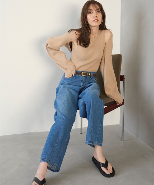 Mila Owen（ミラオーウェン）の「ニットアメスリタンクトップ【手洗い可能】（タンクトップ・レディース・アイボリー/ベージュ/ブラック・0/1）」の19枚目の写真