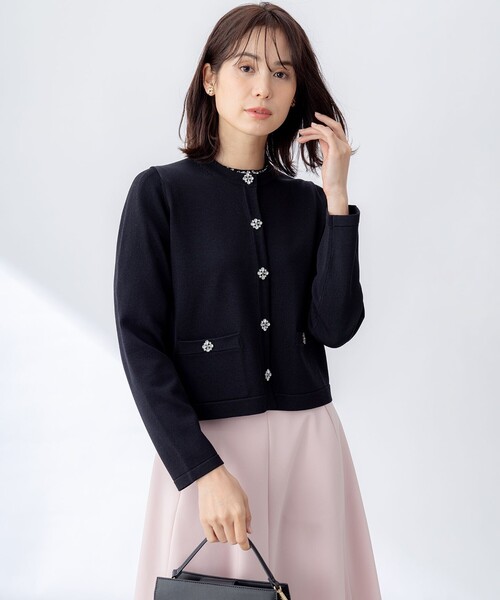 ビジューニット ジャケット カーディガン/ボレロ ビジューニットジャケット
