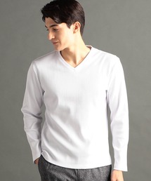 MONSIEUR NICOLE | ブライトリブ Vネックカットソー(Tシャツ/カットソー)