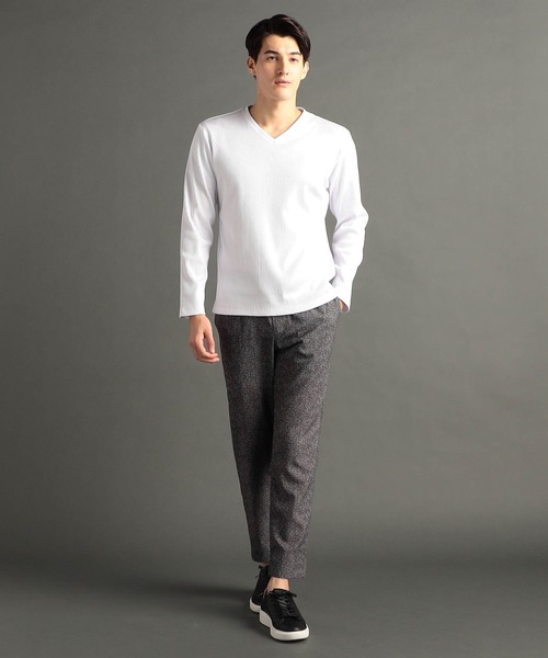 MONSIEUR NICOLE(ムッシュニコル)の「ブライトリブ Vネックカットソー(Tシャツ/カットソー・メンズ・ホワイト/ライトグレー/ブルー/ブラック・LARGE/X-LARGE/MEDIUM)」の5枚目の写真