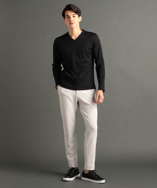 MONSIEUR NICOLE(ムッシュニコル)の「ブライトリブ Vネックカットソー(Tシャツ/カットソー・メンズ・ホワイト/ライトグレー/ブルー/ブラック・LARGE/X-LARGE/MEDIUM)」の7枚目の写真