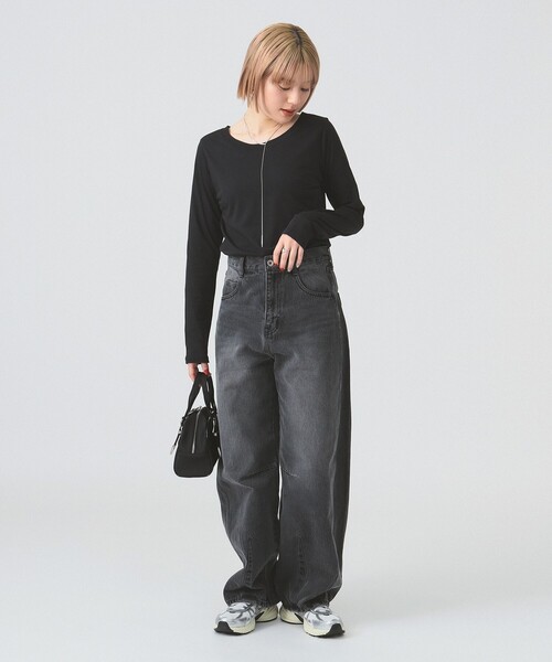 Ray BEAMS（レイビームス）の「ベーシック ロングスリーブ Tシャツ（Tシャツ/カットソー・レディース・サックスブルー/ホワイト/ブラック/クリーム・ONE SIZE）」の13枚目の写真