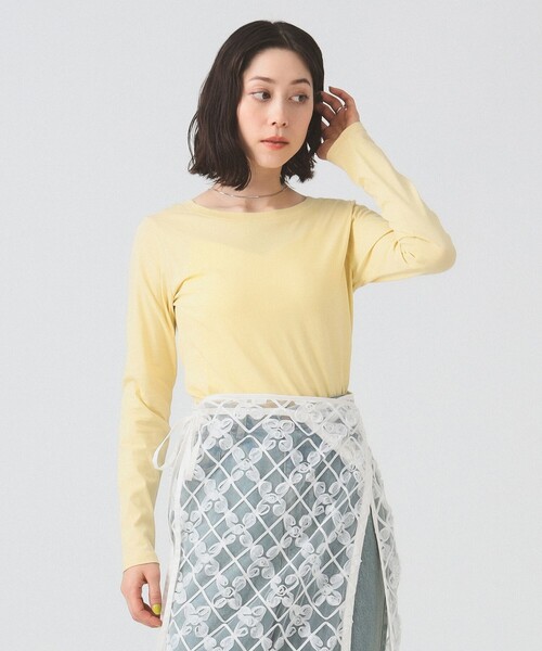 Ray BEAMS（レイビームス）の「ベーシック ロングスリーブ Tシャツ（Tシャツ/カットソー・レディース・サックスブルー/ホワイト/ブラック/クリーム・ONE SIZE）」の18枚目の写真