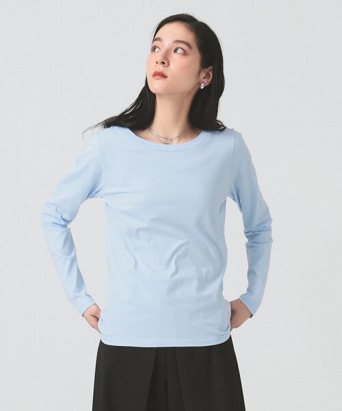 Ray BEAMS（レイビームス）の「ベーシック ロングスリーブ Tシャツ（Tシャツ/カットソー・レディース・サックスブルー/ホワイト/ブラック/クリーム・ONE SIZE）」の22枚目の写真
