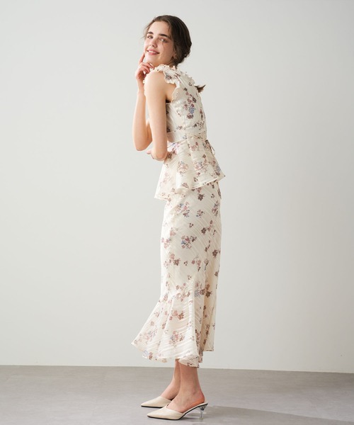 deicy me couture ラメストライプブーケワンピース ピンク deicy me couture ラメストライプブーケワンピース ピンク