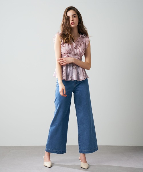 ME COUTURE（ミークチュール）の「ラメストライプブーケブラウス（シャツ/ブラウス・レディース・ピンク/アイボリー・FREE）」の7枚目の写真