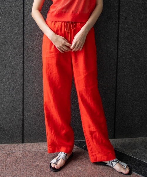 Munich(ミューニック)の「【吸水性】【放湿性】ラミーキャンバスイージーパンツ(その他パンツ・レディース・ホワイト/モカ/レッド/イエロー/ブルー/ブラック・M/S/XS)」の6枚目の写真