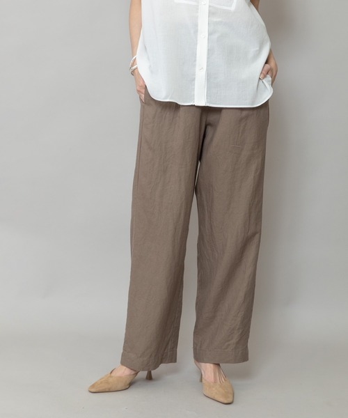 Munich(ミューニック)の「【吸水性】【放湿性】ラミーキャンバスイージーパンツ(その他パンツ・レディース・ホワイト/モカ/レッド/イエロー/ブルー/ブラック・M/S/XS)」の4枚目の写真