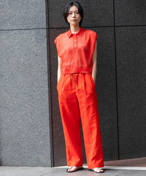 Munich(ミューニック)の「【吸水性】【放湿性】ラミーキャンバスイージーパンツ(その他パンツ・レディース・ホワイト/モカ/レッド/イエロー/ブルー/ブラック・M/S/XS)」の7枚目の写真