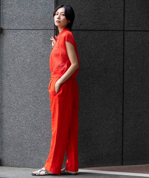 Munich(ミューニック)の「【吸水性】【放湿性】ラミーキャンバスイージーパンツ(その他パンツ・レディース・ホワイト/モカ/レッド/イエロー/ブルー/ブラック・M/S/XS)」の8枚目の写真