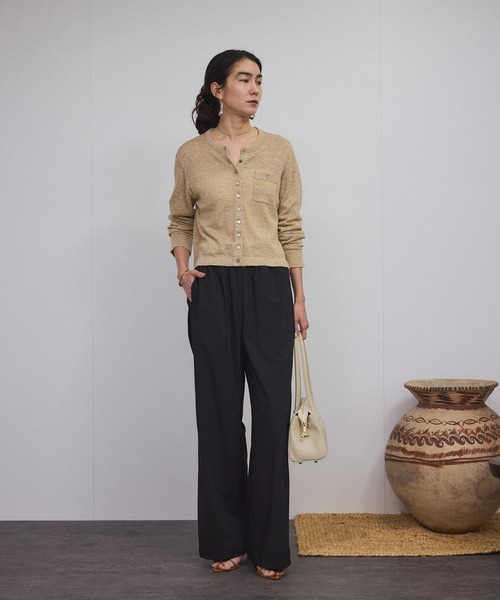 SALON adam et rope'（サロン アダム エ ロペ）の「【ZOZOTOWN限定】サイドラインイージーパンツ（その他パンツ・レディース・グレー/ベージュ/ブラウン系その他2/ブラック・XS/L/M/S）」の16枚目の写真