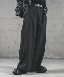 Tweed two-tuck wide straight slacks / ツイードツータックワイドストレートスラックス