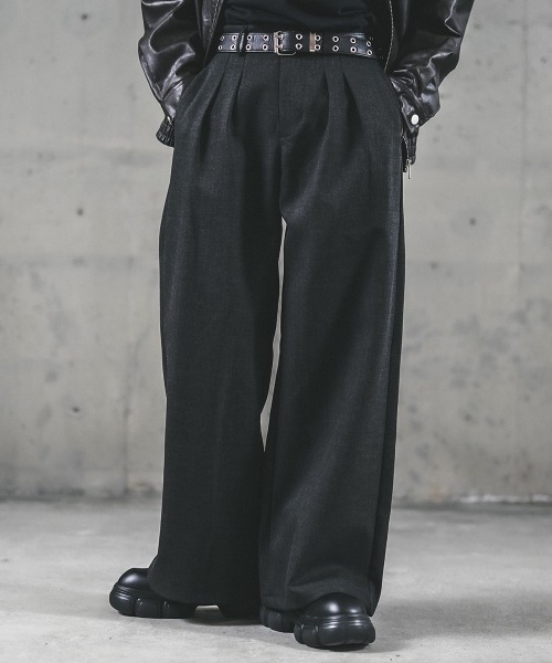 Shoowtime(ショウタイム)の「Tweed two-tuck wide straight slacks / ツイードツータックワイドストレートスラックス(スラックス・メンズ・グレー/ダークグレー・X-LARGE/MEDIUM)」の14枚目の写真