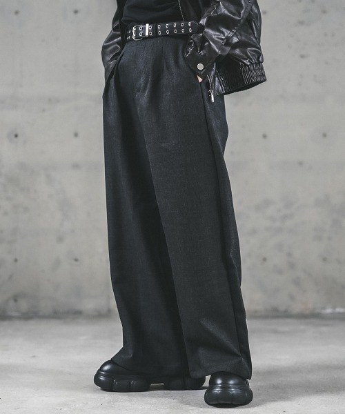 Shoowtime(ショウタイム)の「Tweed two-tuck wide straight slacks / ツイードツータックワイドストレートスラックス(スラックス・メンズ・グレー/ダークグレー・X-LARGE/MEDIUM)」の15枚目の写真
