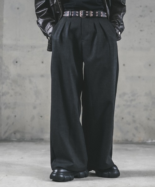 Shoowtime(ショウタイム)の「Tweed two-tuck wide straight slacks / ツイードツータックワイドストレートスラックス(スラックス・メンズ・グレー/ダークグレー・X-LARGE/MEDIUM)」の17枚目の写真