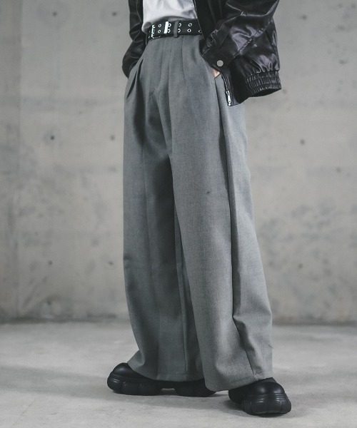Shoowtime(ショウタイム)の「Tweed two-tuck wide straight slacks / ツイードツータックワイドストレートスラックス(スラックス・メンズ・グレー/ダークグレー・X-LARGE/MEDIUM)」の7枚目の写真