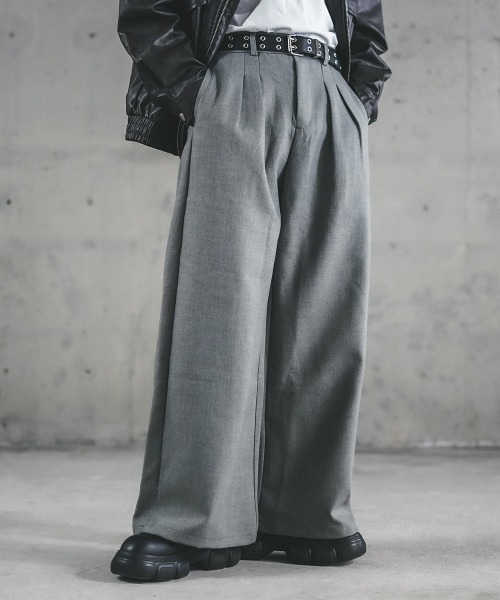 Shoowtime(ショウタイム)の「Tweed two-tuck wide straight slacks / ツイードツータックワイドストレートスラックス(スラックス・メンズ・グレー/ダークグレー・X-LARGE/MEDIUM)」の8枚目の写真