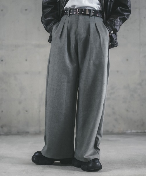 Shoowtime(ショウタイム)の「Tweed two-tuck wide straight slacks / ツイードツータックワイドストレートスラックス(スラックス・メンズ・グレー/ダークグレー・X-LARGE/MEDIUM)」の9枚目の写真
