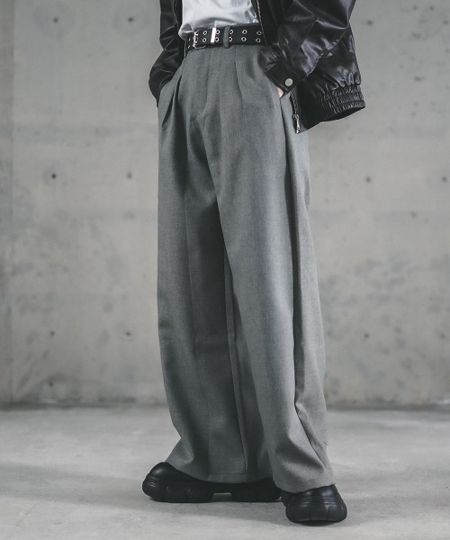 Shoowtime(ショウタイム)の「Tweed two-tuck wide straight slacks / ツイードツータックワイドストレートスラックス(スラックス・メンズ・グレー/ダークグレー・X-LARGE/MEDIUM)」の10枚目の写真