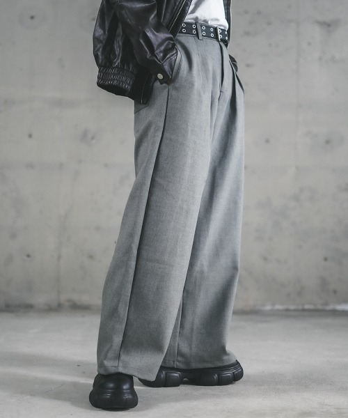 Shoowtime(ショウタイム)の「Tweed two-tuck wide straight slacks / ツイードツータックワイドストレートスラックス(スラックス・メンズ・グレー/ダークグレー・X-LARGE/MEDIUM)」の11枚目の写真