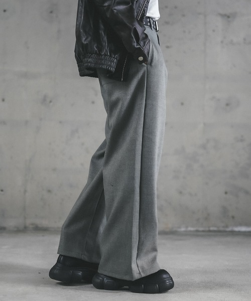 Shoowtime(ショウタイム)の「Tweed two-tuck wide straight slacks / ツイードツータックワイドストレートスラックス(スラックス・メンズ・グレー/ダークグレー・X-LARGE/MEDIUM)」の12枚目の写真