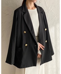 She's Closet（シーズクローゼット）の「金ボタンオーバーサイズ ツイル ダブルテーラードジャケット（テーラードジャケット）」