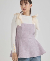 fifth（フィフス）の「ショルダーリボンペプラムツイードビスチェ（キャミソール）」