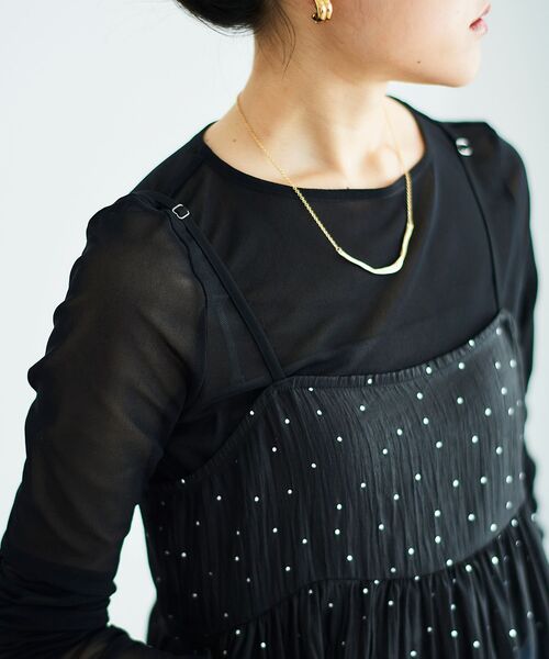 le.coeur blanc（ルクールブラン）の「薄手で着心地抜群！新色登場★シアークルーネックプルオーバー（Tシャツ/カットソー・レディース・ブラック/オフホワイト/サックスブルー/グレー/ホワイト/ネイビー・38）」の3枚目の写真