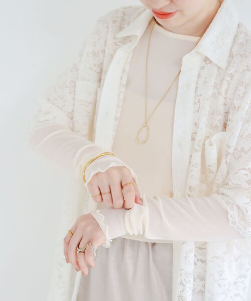 le.coeur blanc（ルクールブラン）の「薄手で着心地抜群！新色登場★シアークルーネックプルオーバー（Tシャツ/カットソー・レディース・ブラック/オフホワイト/サックスブルー/グレー/ホワイト/ネイビー・38）」の16枚目の写真