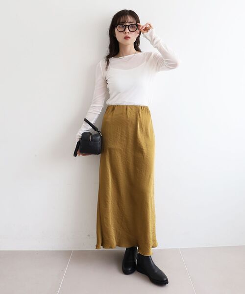 le.coeur blanc（ルクールブラン）の「薄手で着心地抜群！新色登場★シアークルーネックプルオーバー（Tシャツ/カットソー・レディース・ブラック/オフホワイト/サックスブルー/グレー/ホワイト/ネイビー・38）」の10枚目の写真