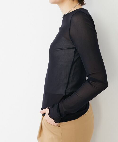 le.coeur blanc（ルクールブラン）の「薄手で着心地抜群！新色登場★シアークルーネックプルオーバー（Tシャツ/カットソー・レディース・ブラック/オフホワイト/サックスブルー/グレー/ホワイト/ネイビー・38）」の17枚目の写真